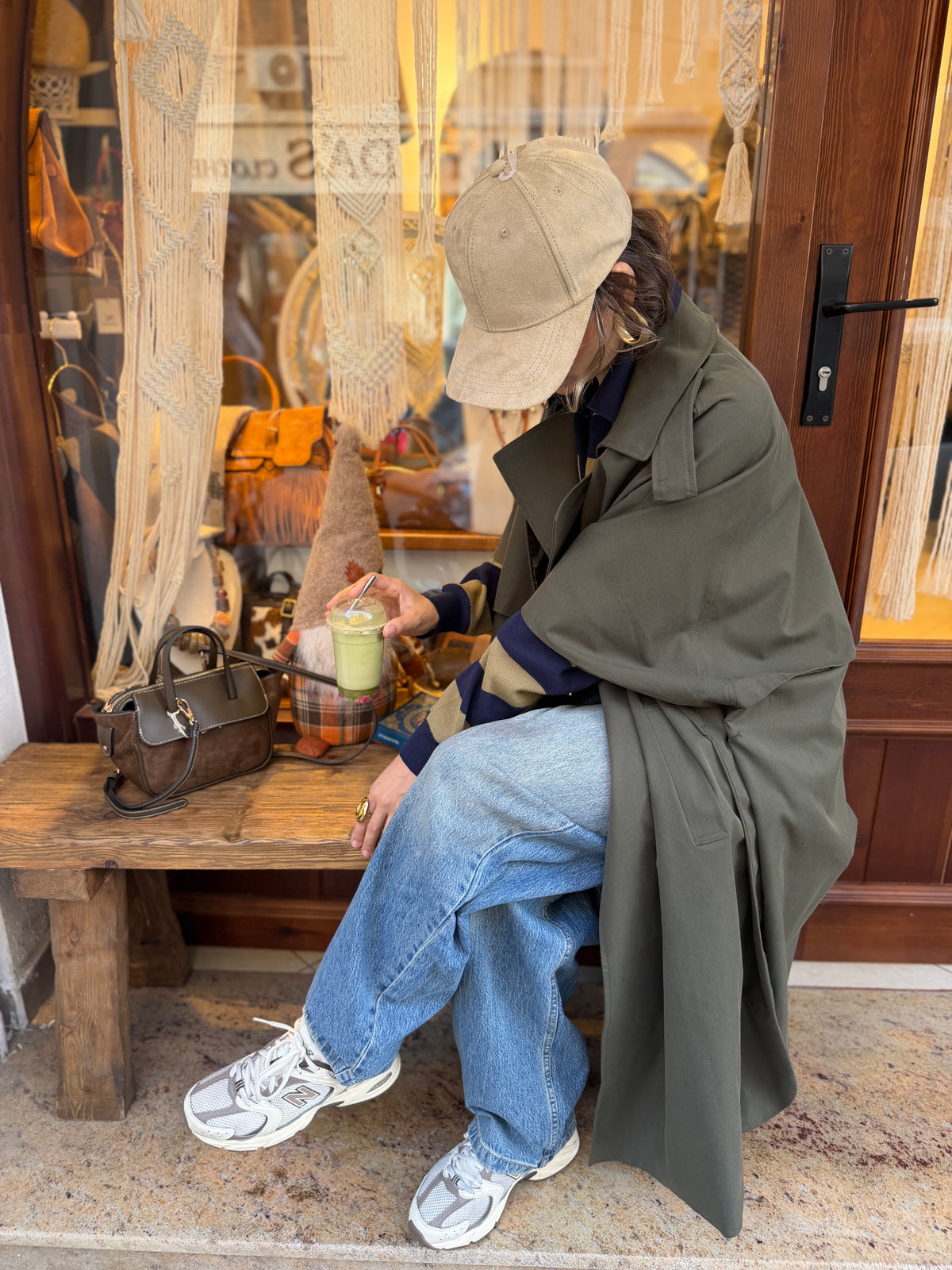 Trench-coat long coupe cape
