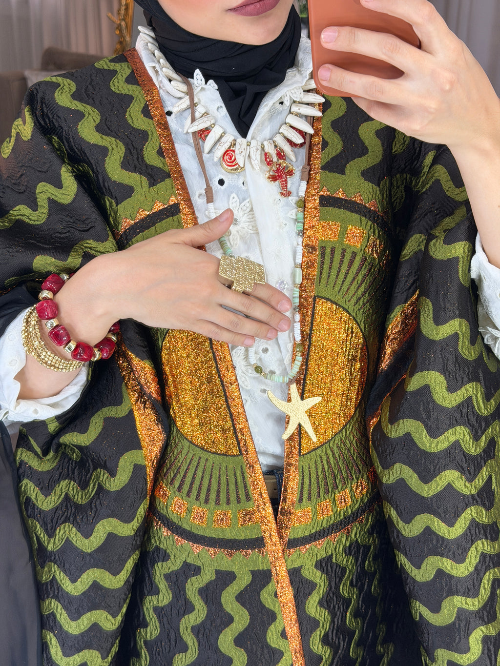 Abaya broderie jacquard