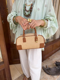 Sac Structuré Raphia & Cuir