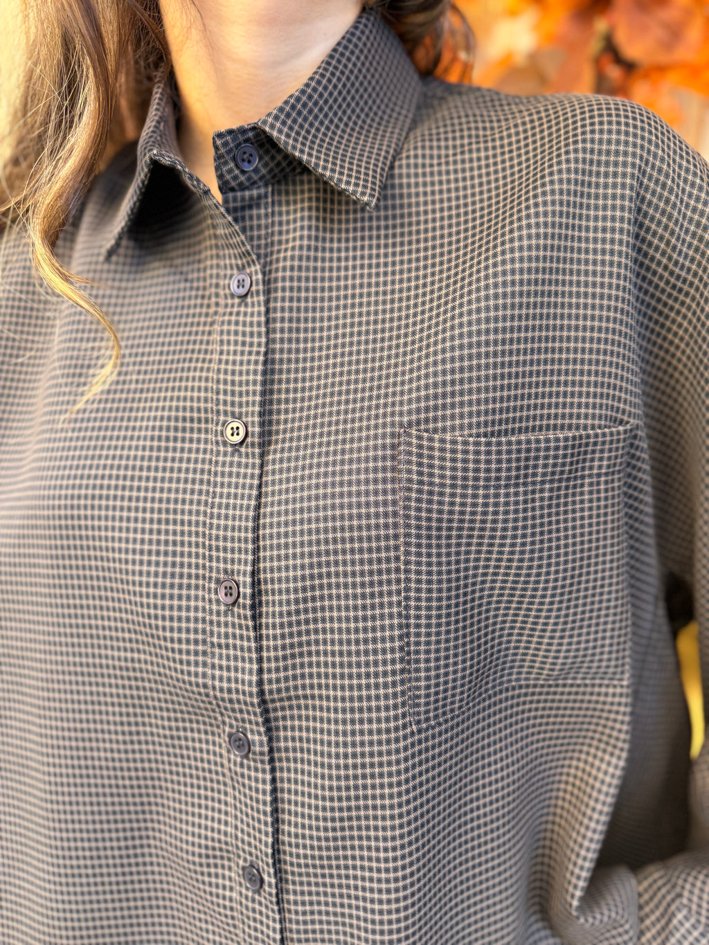 Chemise coupe large à carreaux