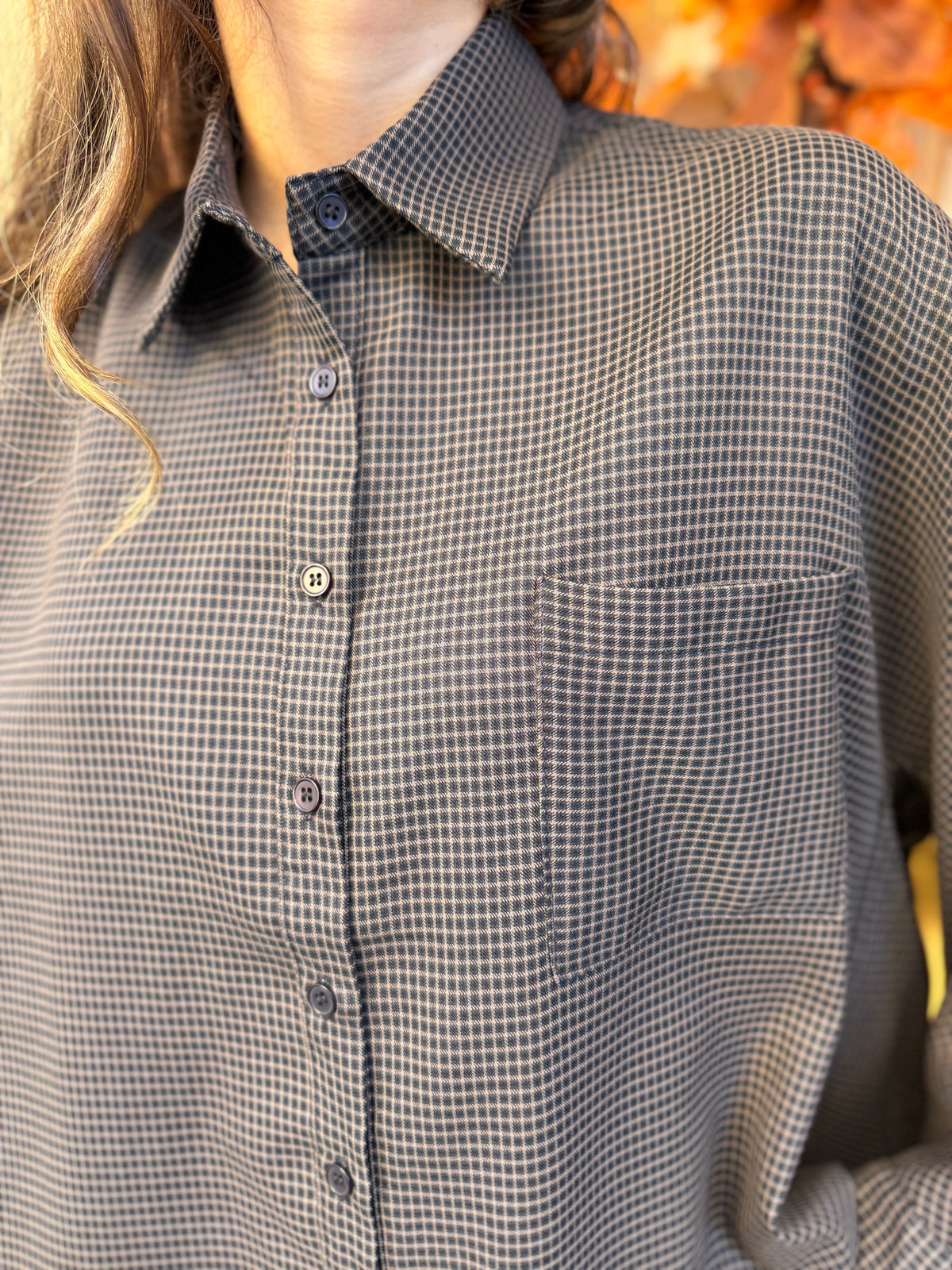 Chemise coupe large à carreaux