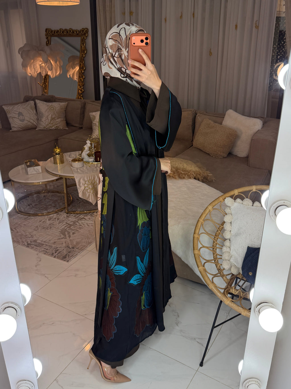 Abaya broderie florale