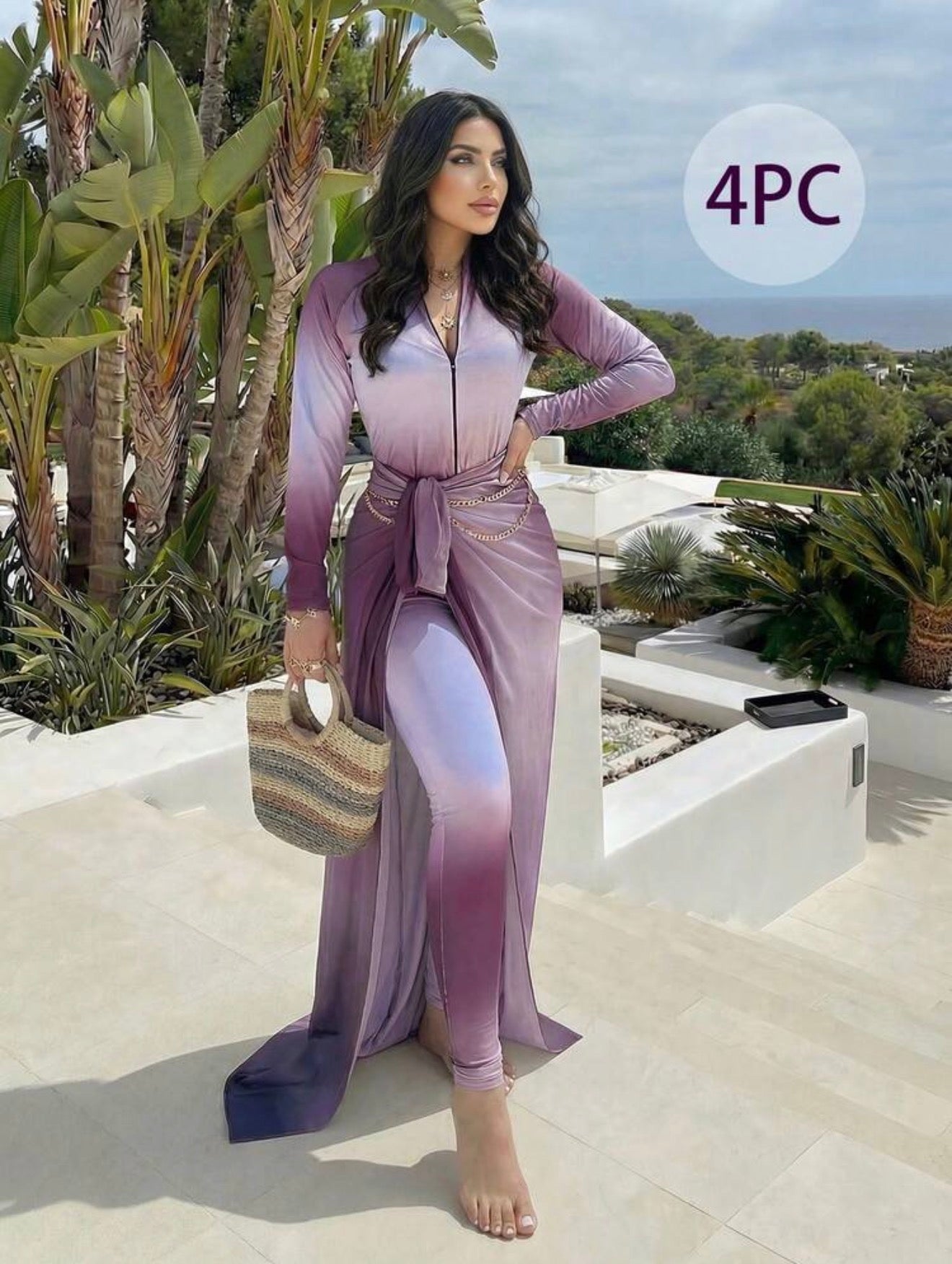 Burkini Luxueux Modeste 4 Pièces Dégradé