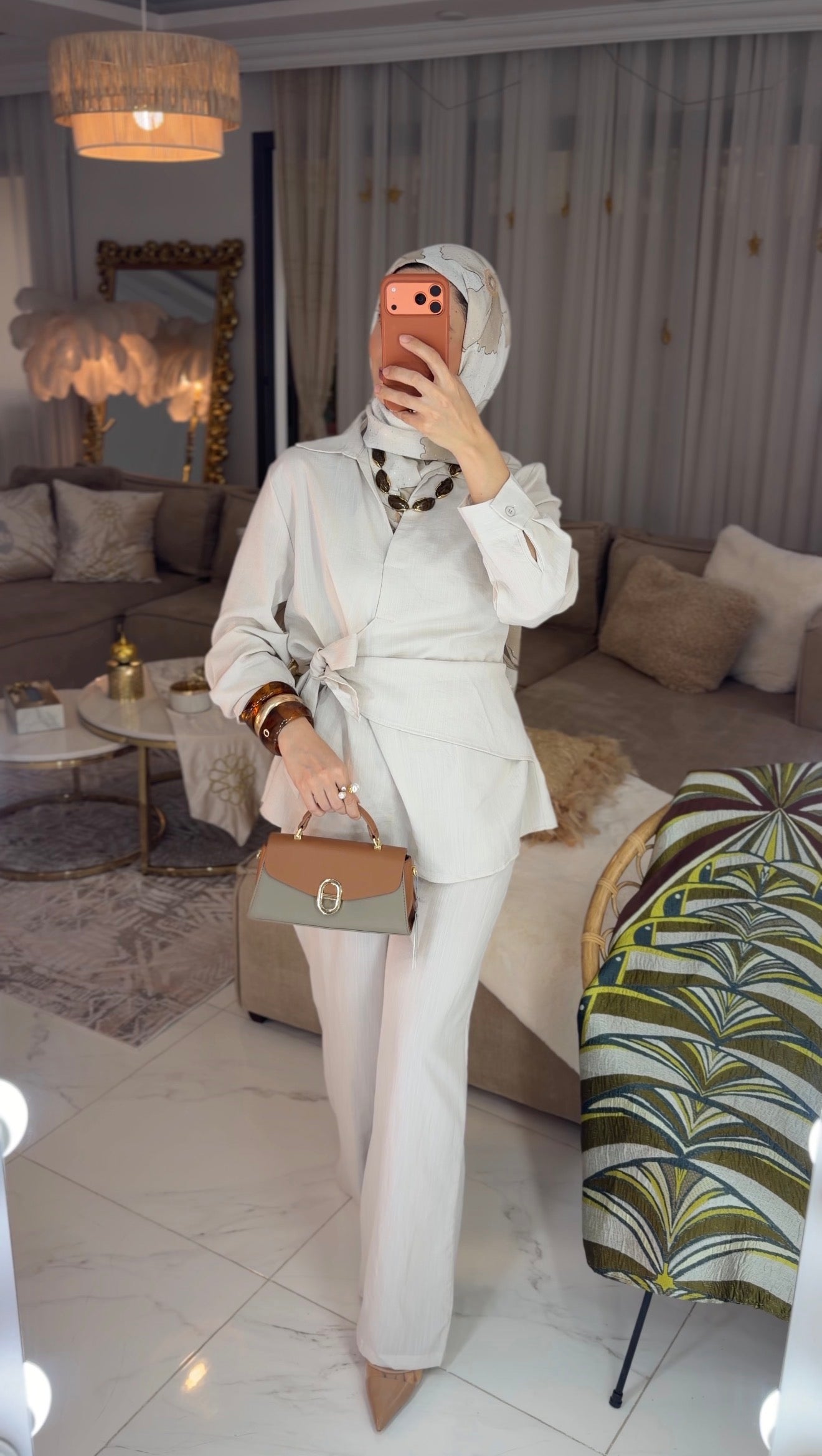 Ensemble lin chemisiers cache cœur