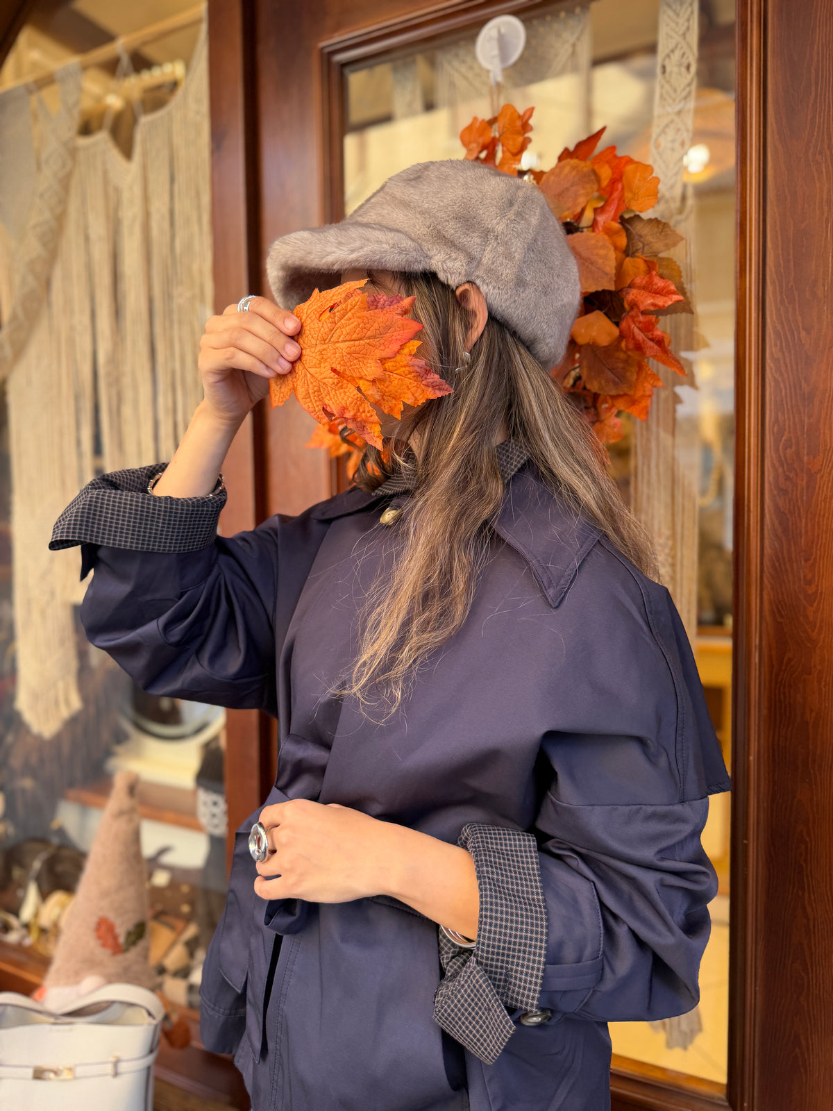 Trench-coat mi long derrière cape