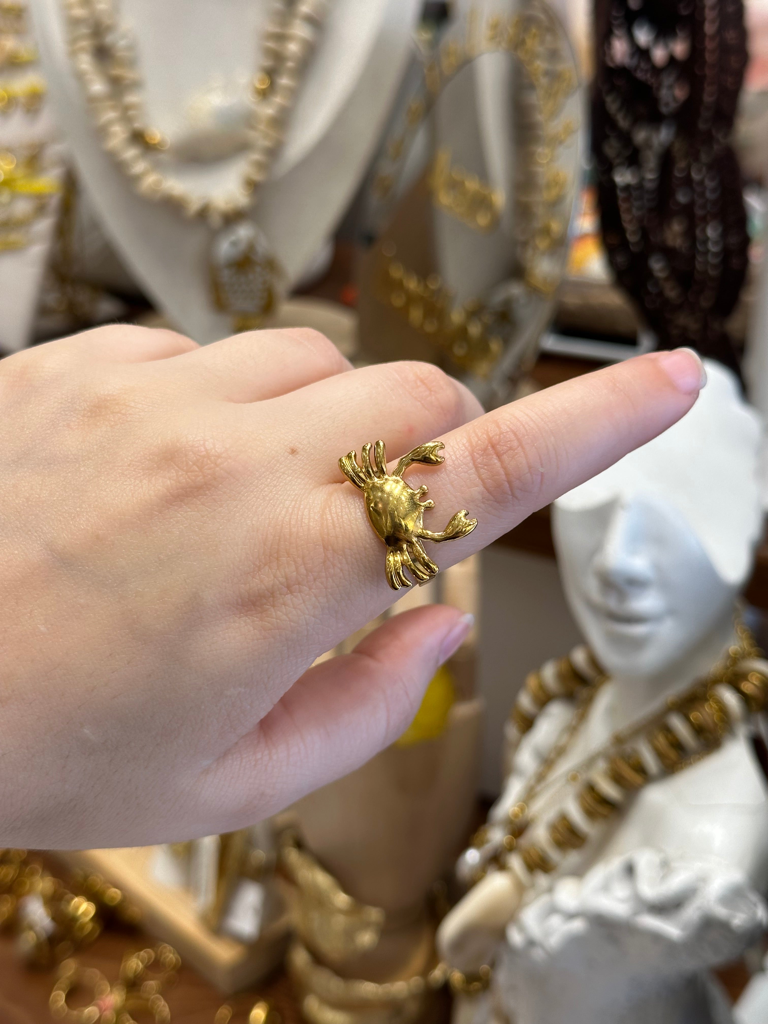 Bague Crabe Vintage Dorée