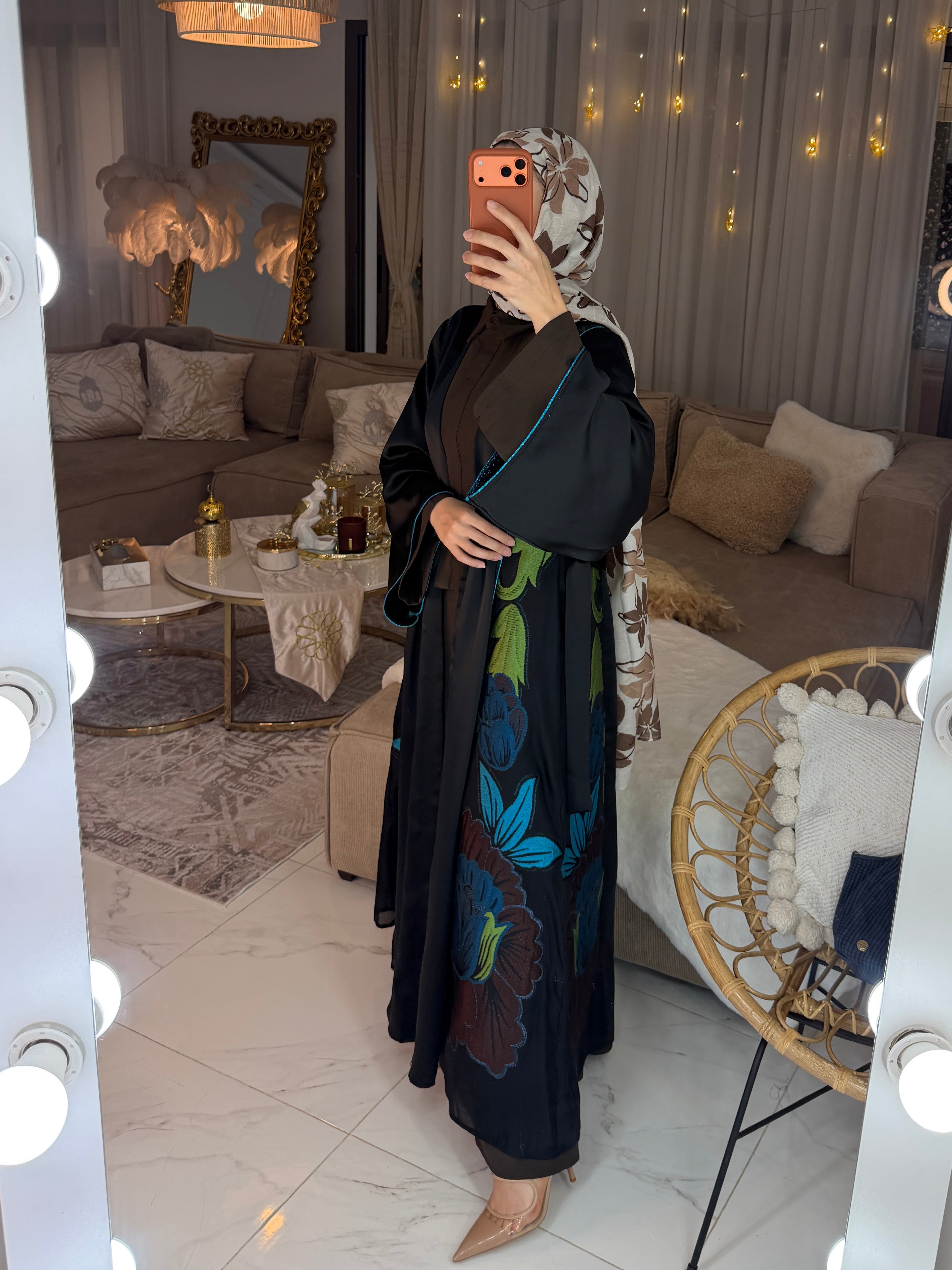 Abaya broderie florale