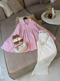 Chemise Oversize à Plis Structurés en 100% Coton Vichy