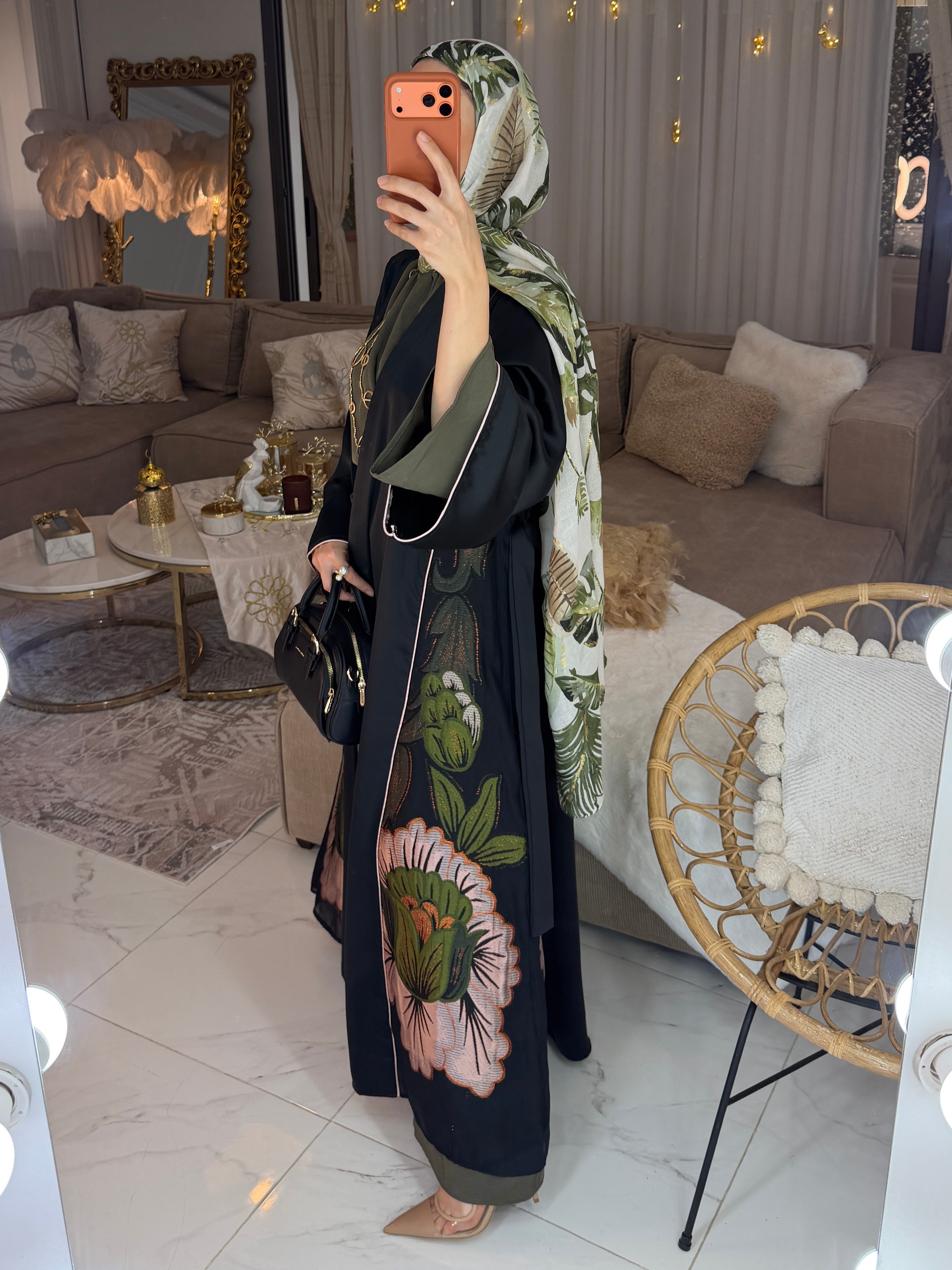 Abaya broderie florale