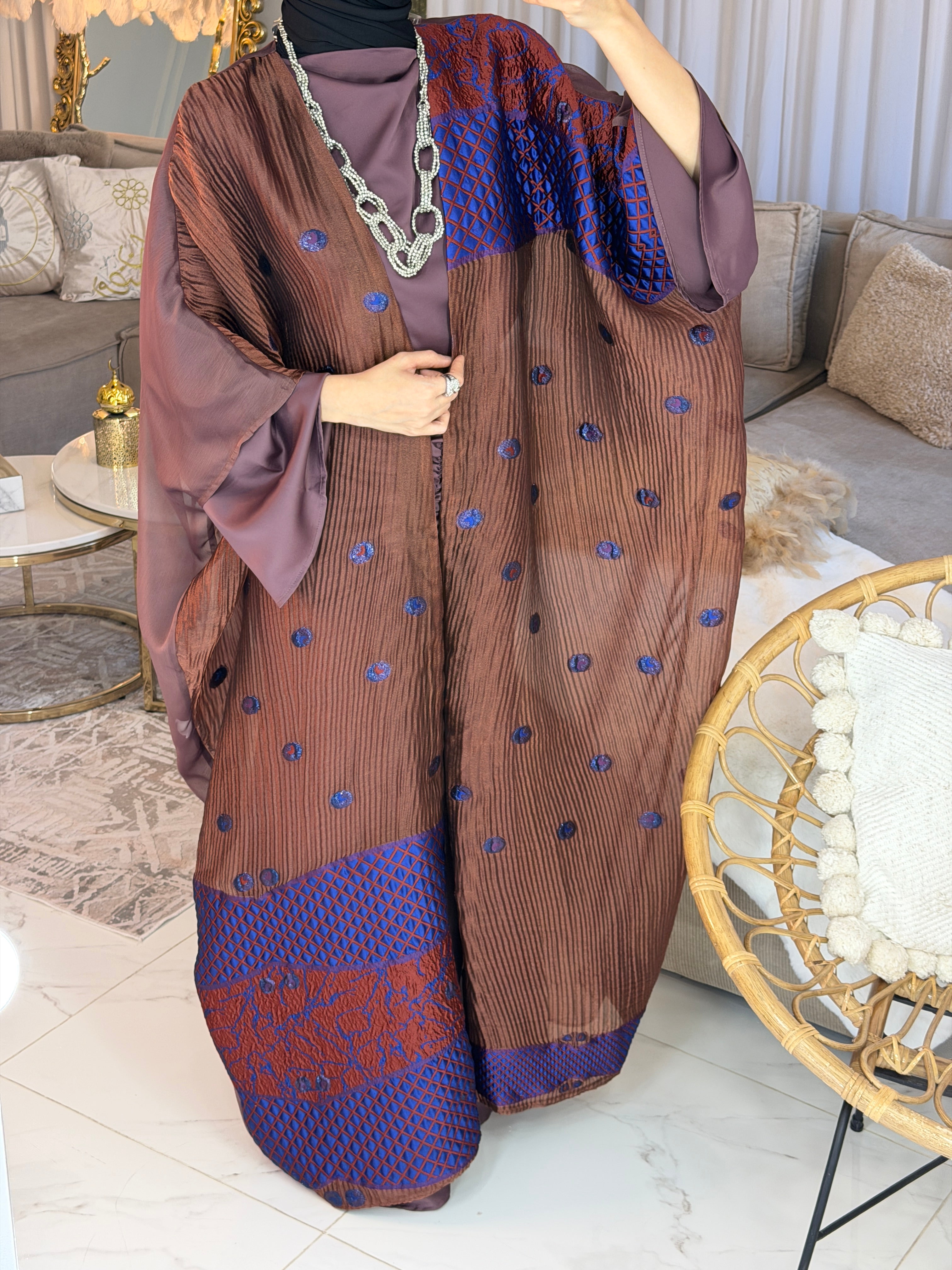 Abaya mousseline jacquard