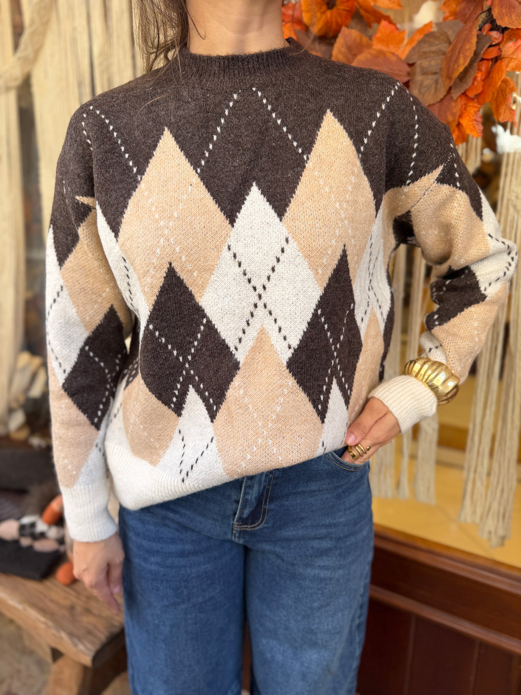 Pull en laine losanges