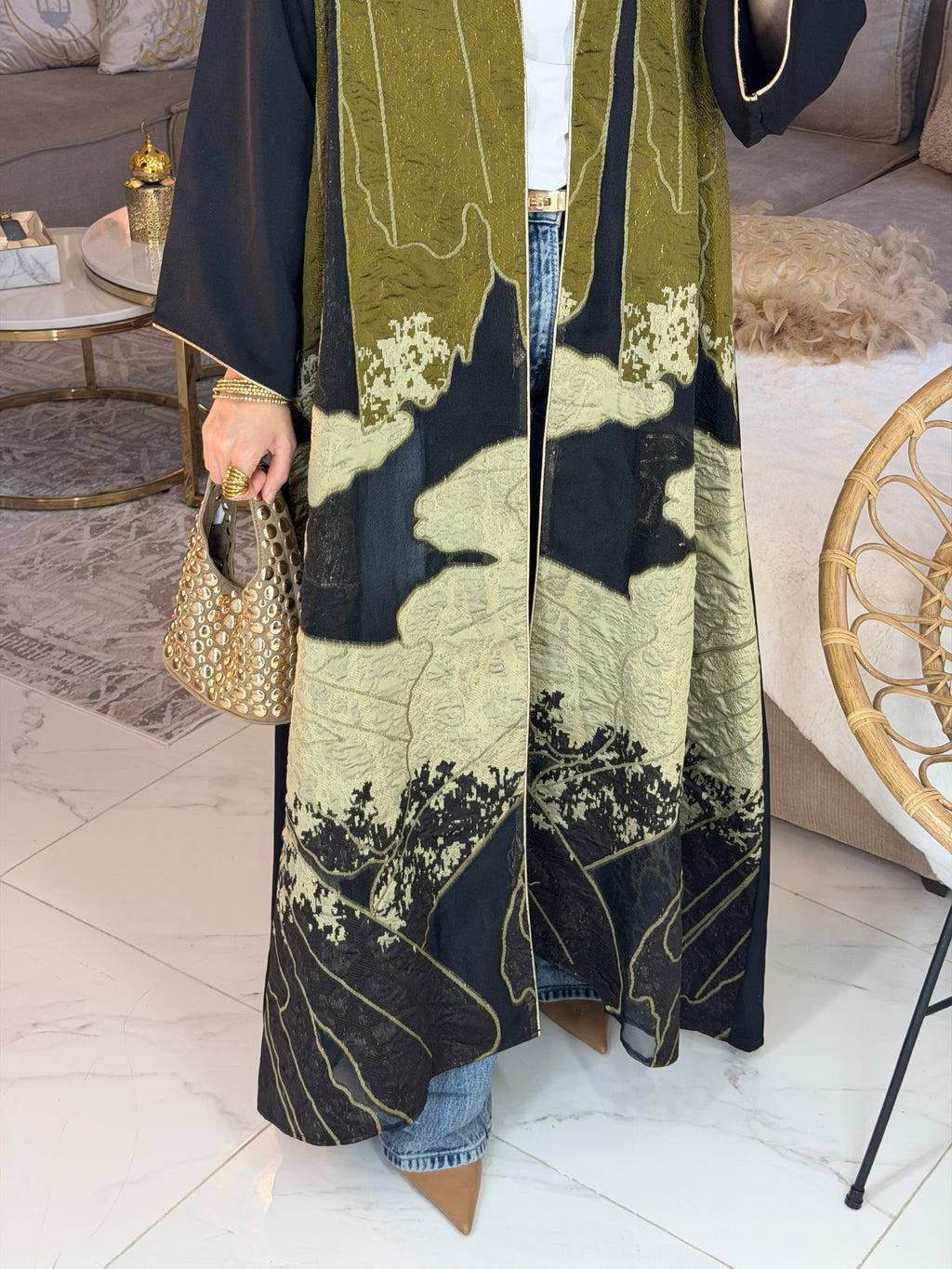 Abaya satin jacquard