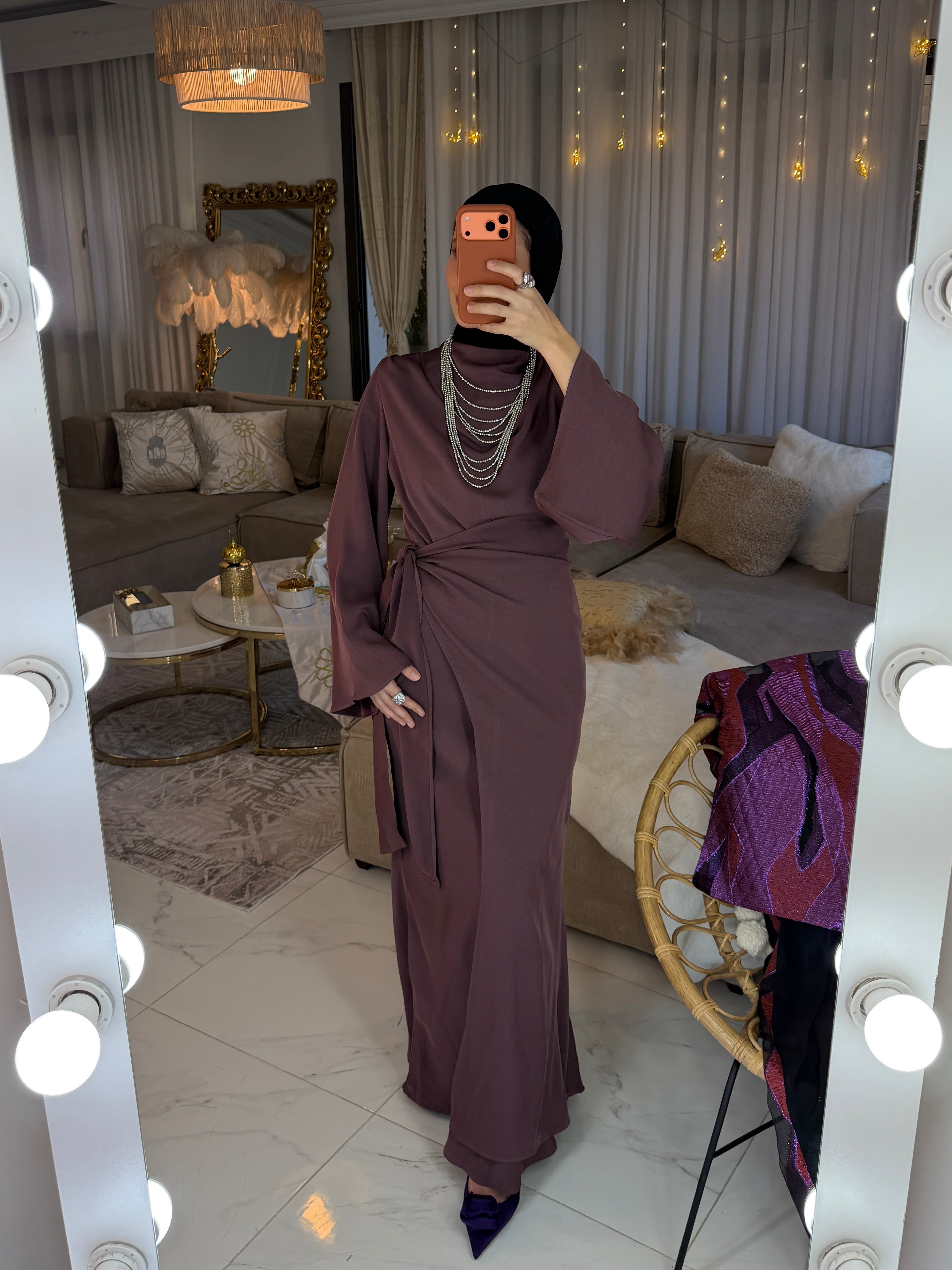 Robe longue jupon cache cœur