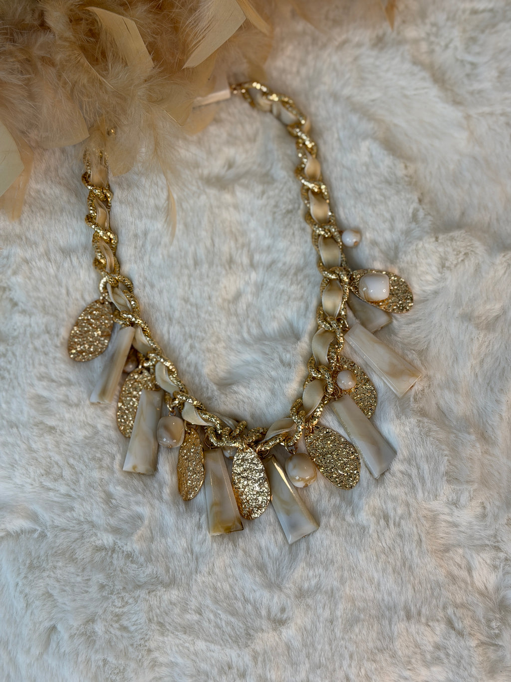 Collier corail et acier inoxydable