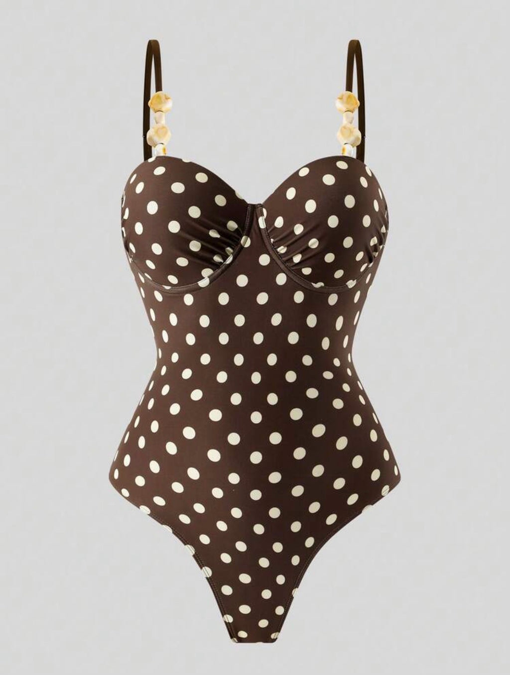 Maillot de bain polka dots une pièce avec paréo