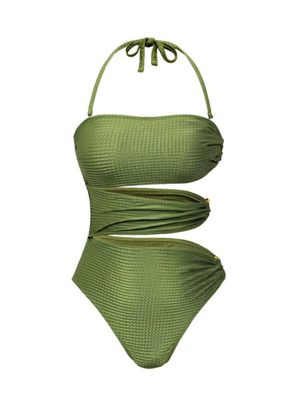 Maillot de bain une pièce avec broches en metal et jupe longue