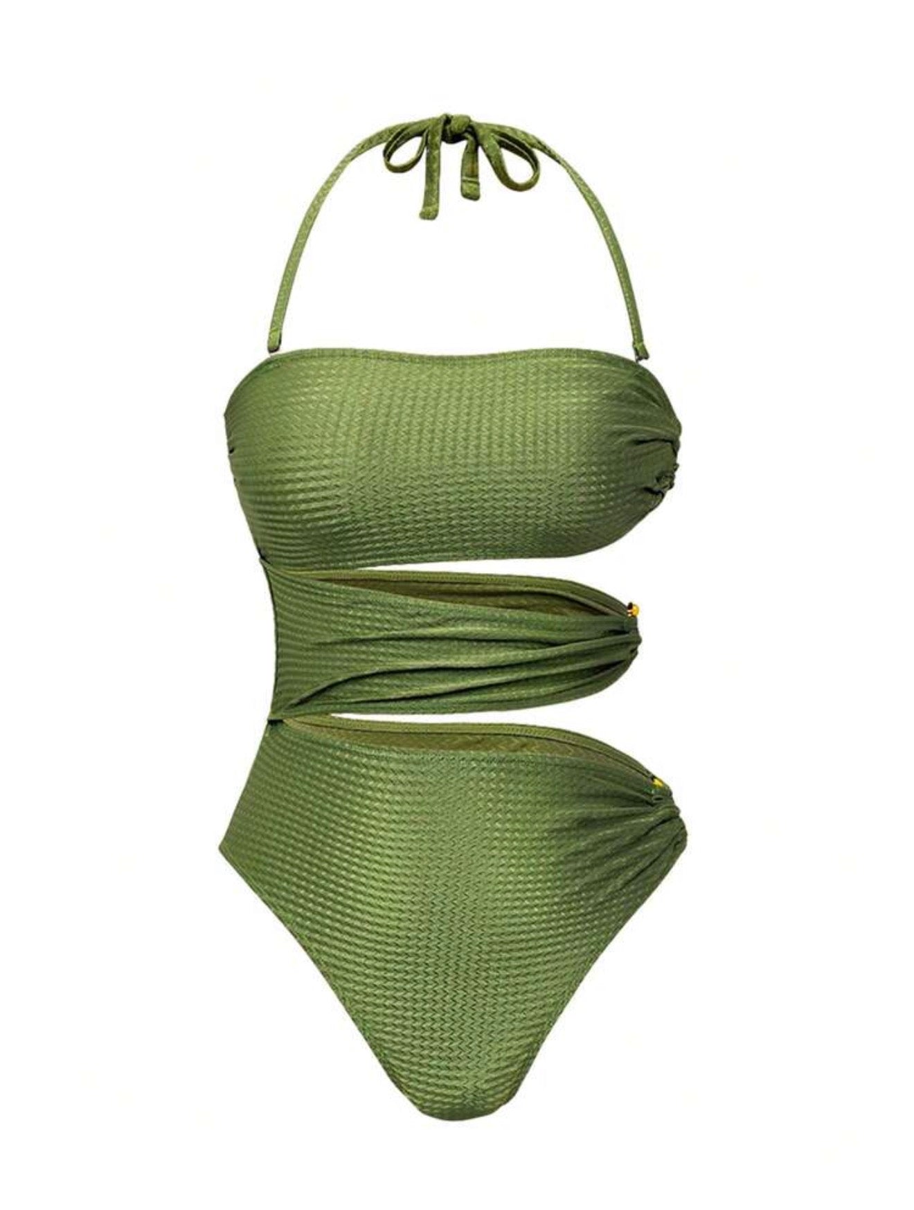 Maillot de bain une pièce avec broches en metal et jupe longue