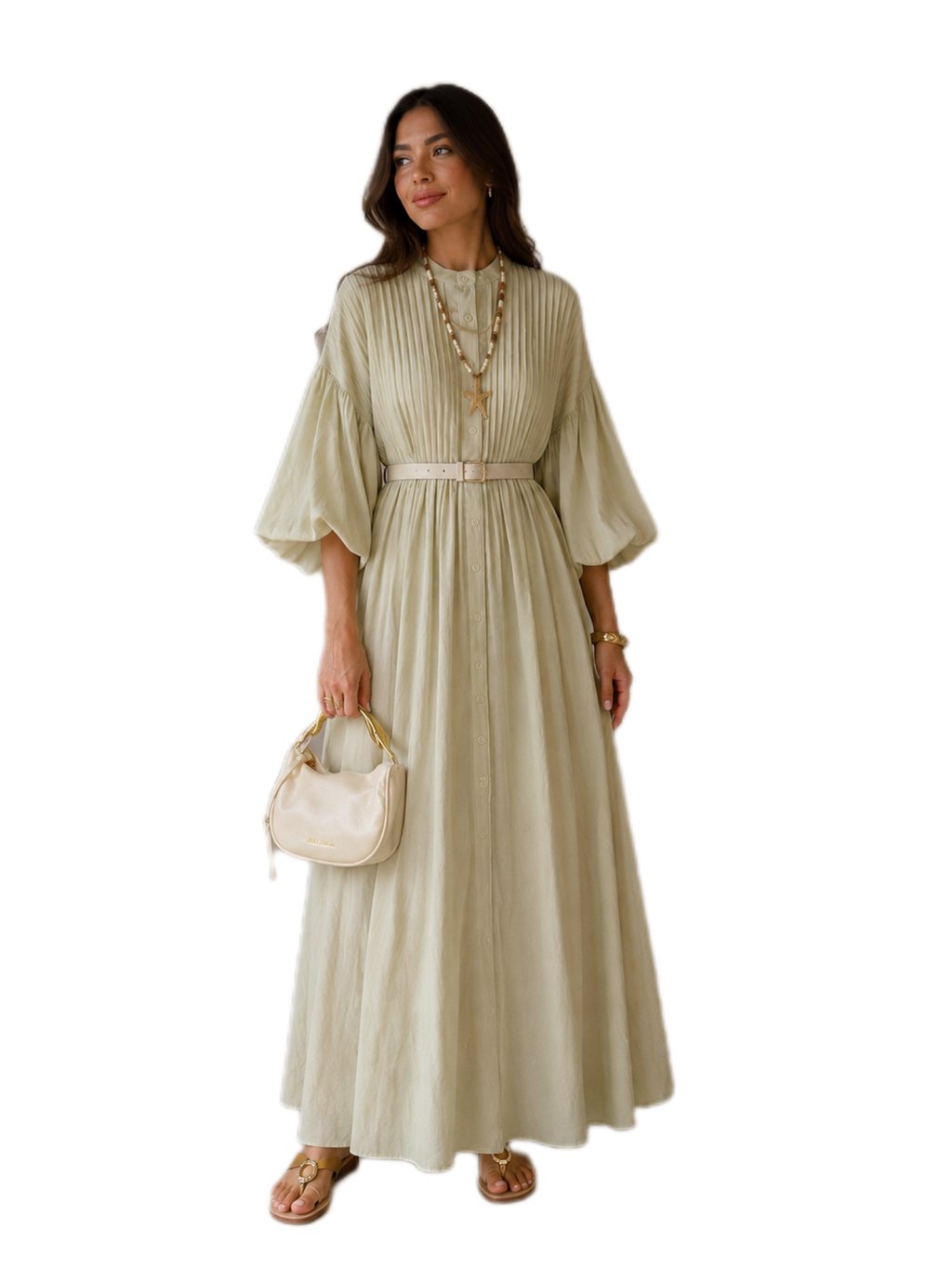 Robe Longue avec Ceinture Bohème Avocat