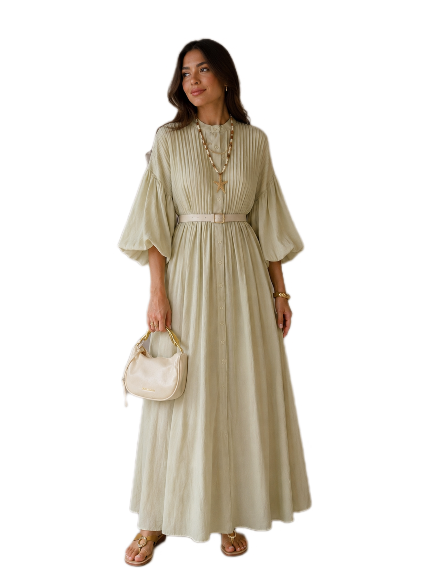 Robe Longue avec Ceinture Bohème Avocat