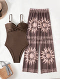 Maillot de bain texturé une pièce avec pantalon cache maillot