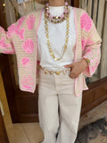 Gilet en Maille Broderie Marin