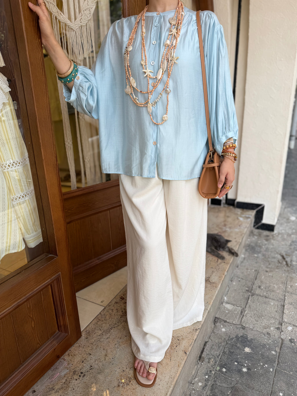 Chemise Fluide en Viscose Boutons Colorés