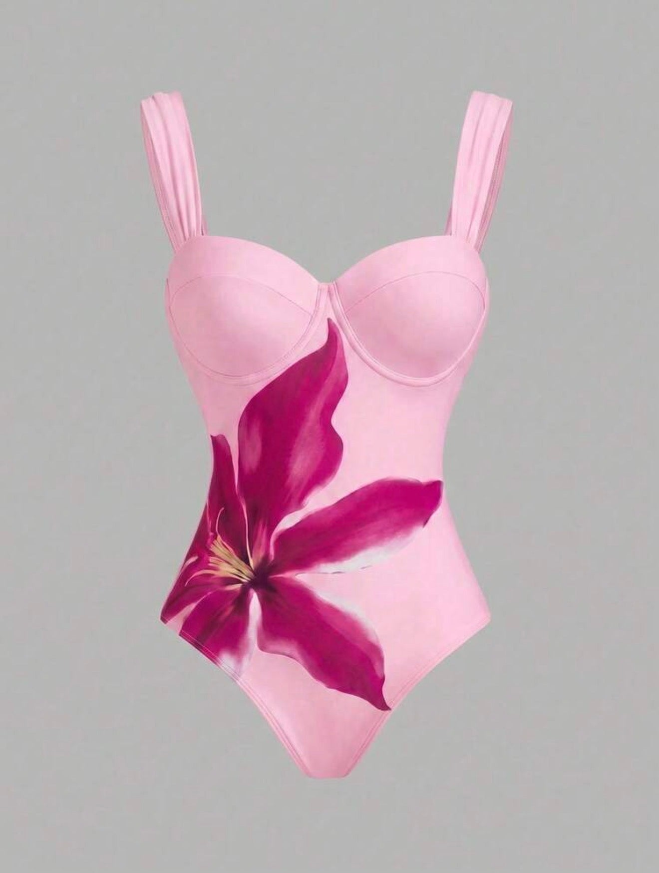 Maillot de Bain Orchidée une Pièce avec Paréo Rose