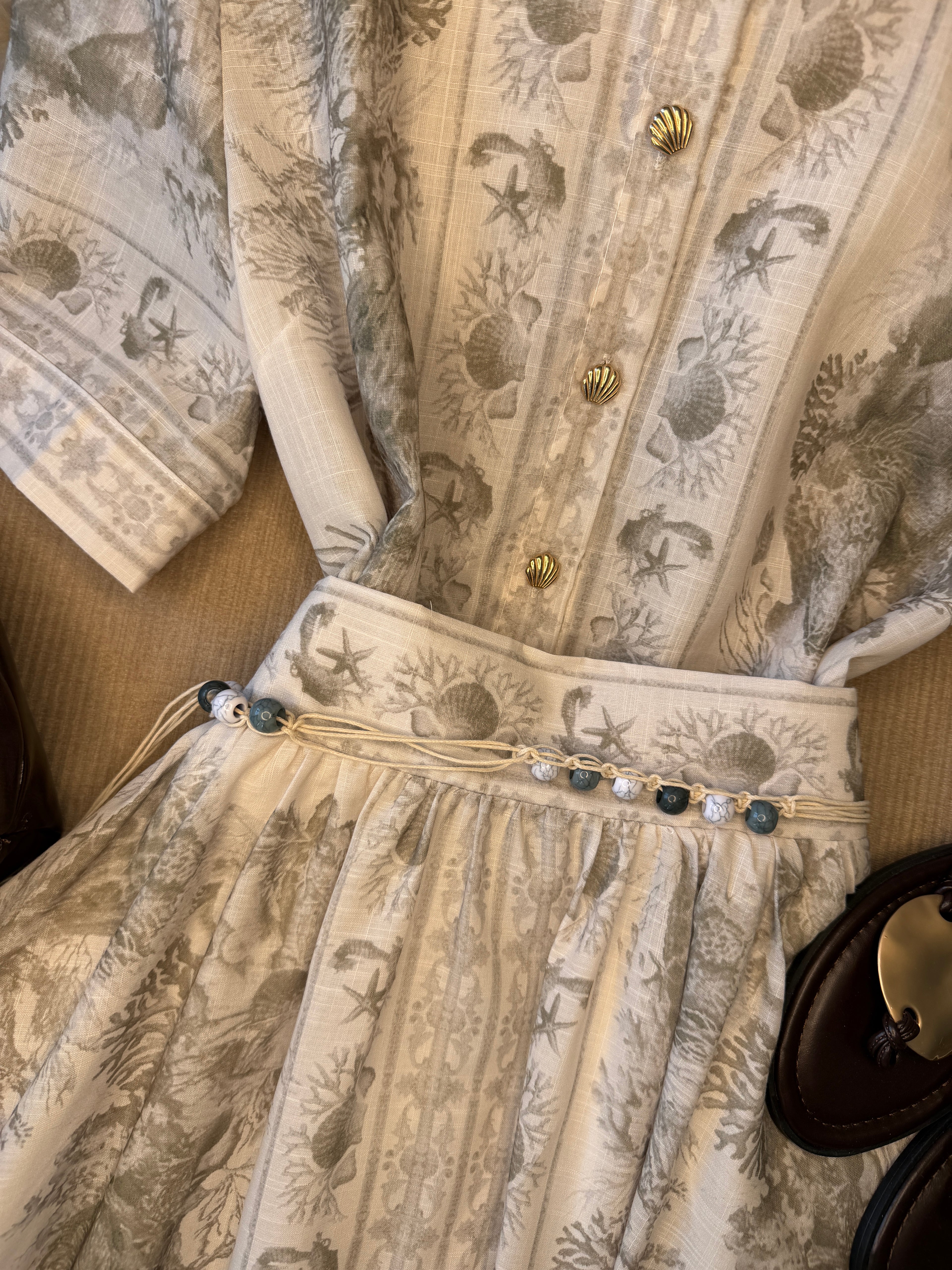 Ensemble Méditerranéen jupe maxi longue et blouse