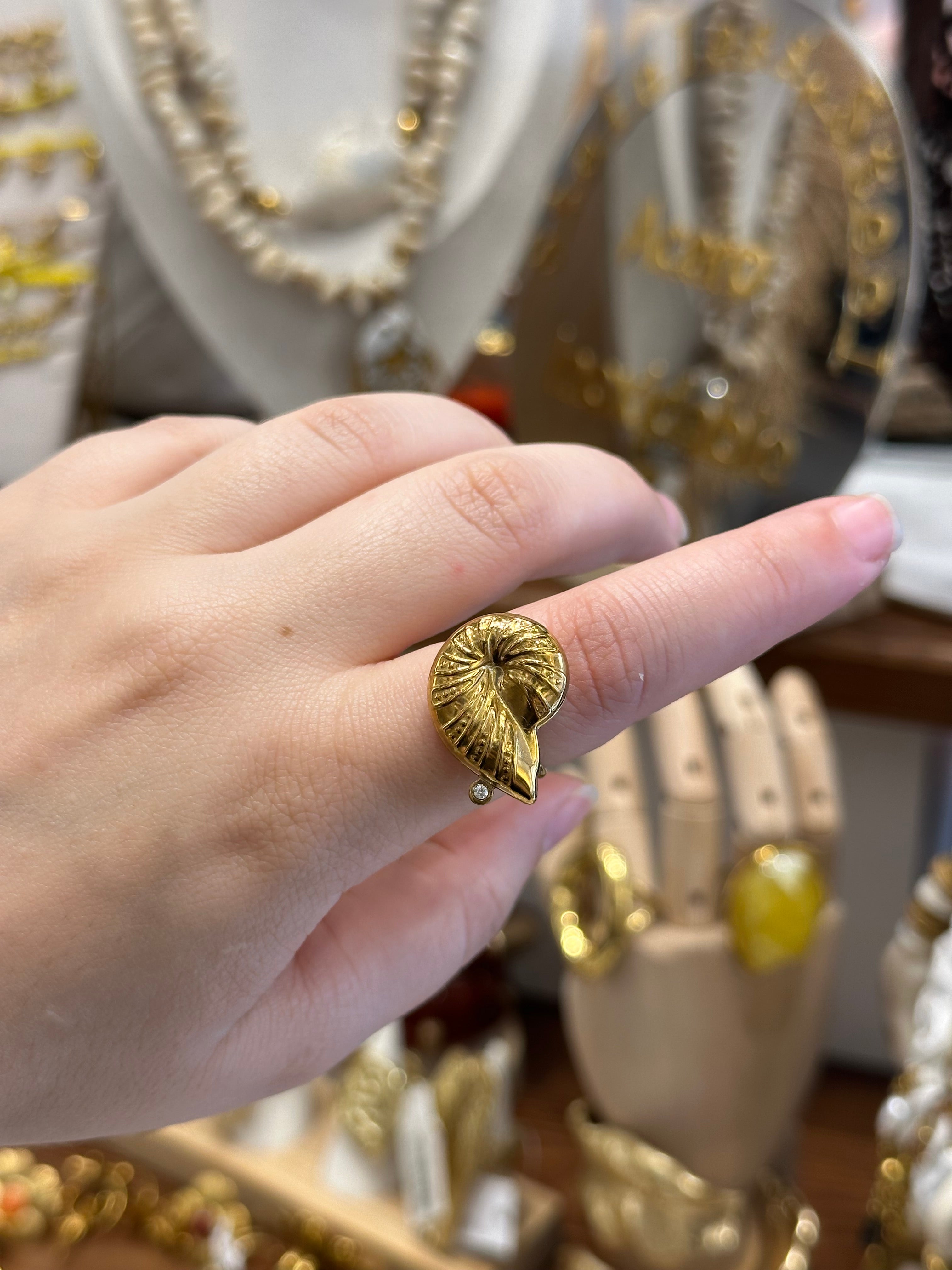 Bague Coquille de Mer Doré