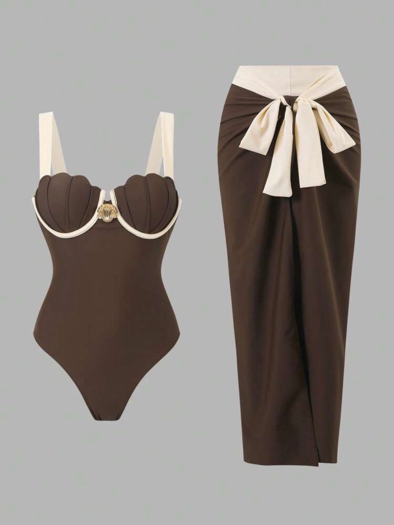 Maillot de bain une pièce avec paréo
