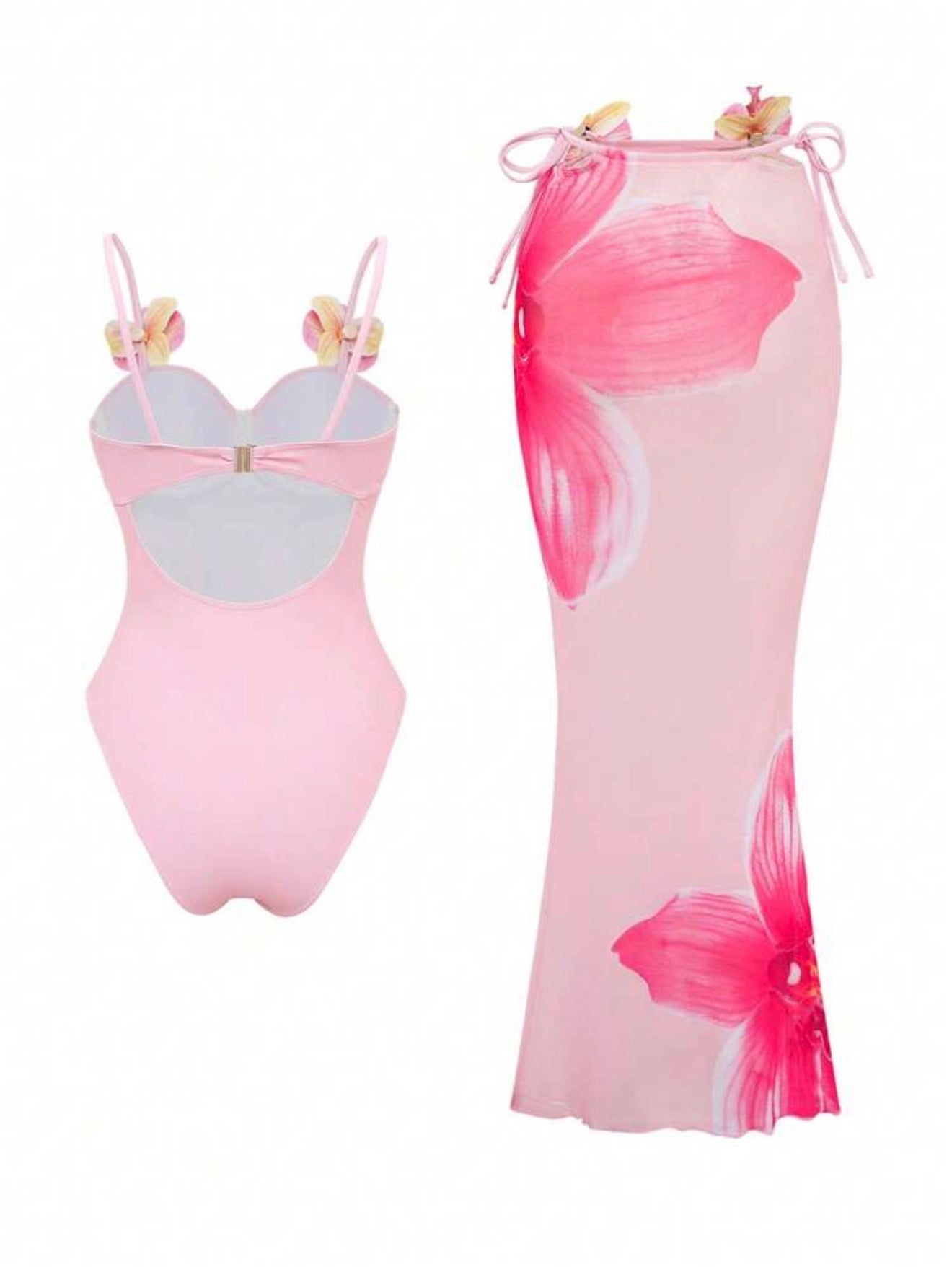 Maillot de bain une pièce avec jupe orchidée