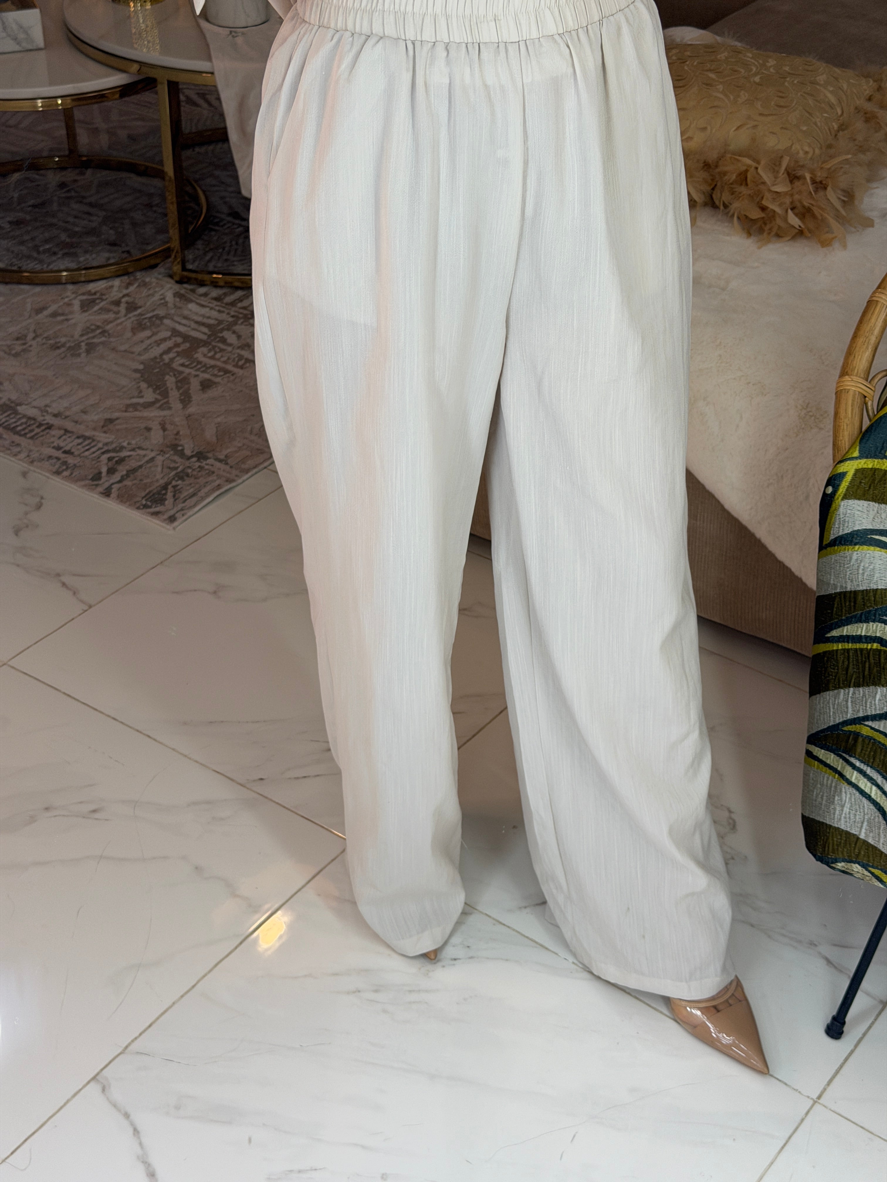 Ensemble lin chemisiers cache cœur