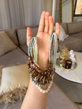 Collier en bois et acrylique multi chaîne