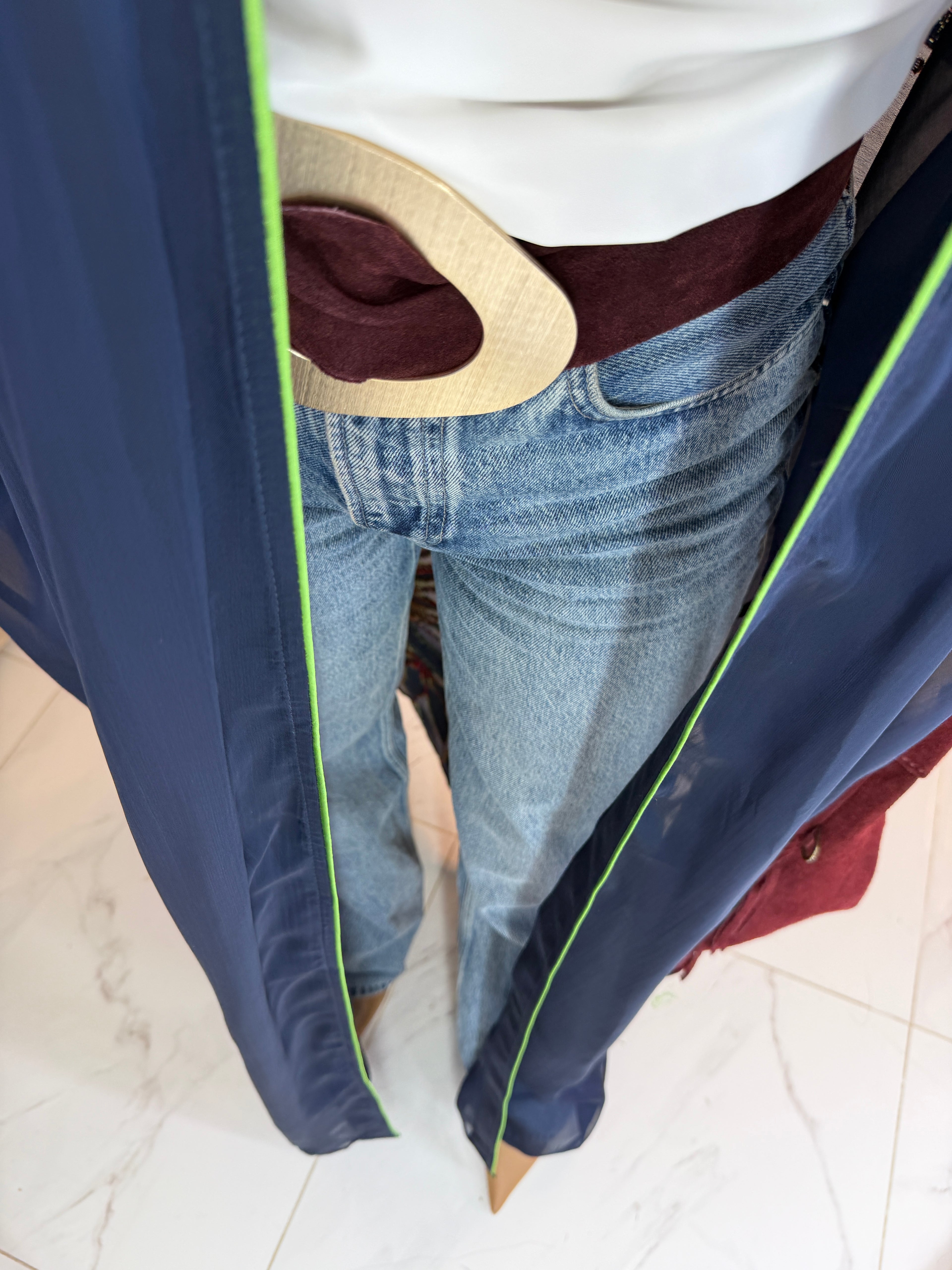 Abaya mousseline et jacquard