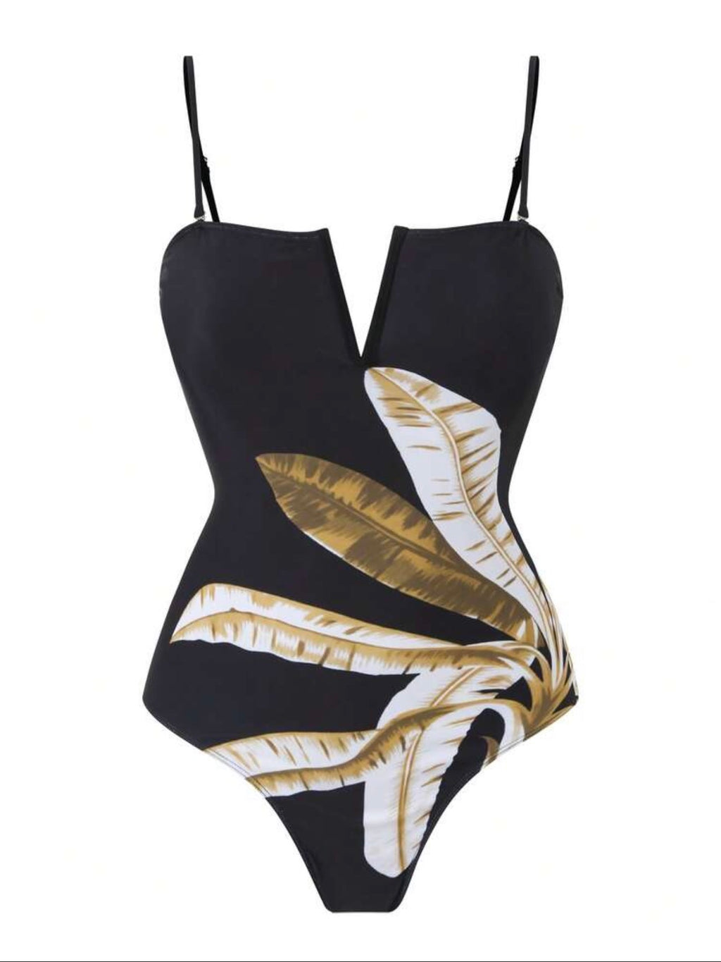 Maillot de bain 3 pièces avec jupe et pantalon imprimé palmiers
