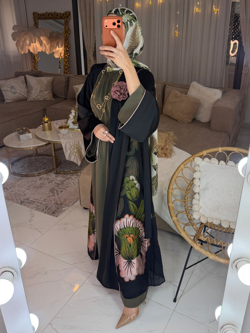 Abaya broderie florale