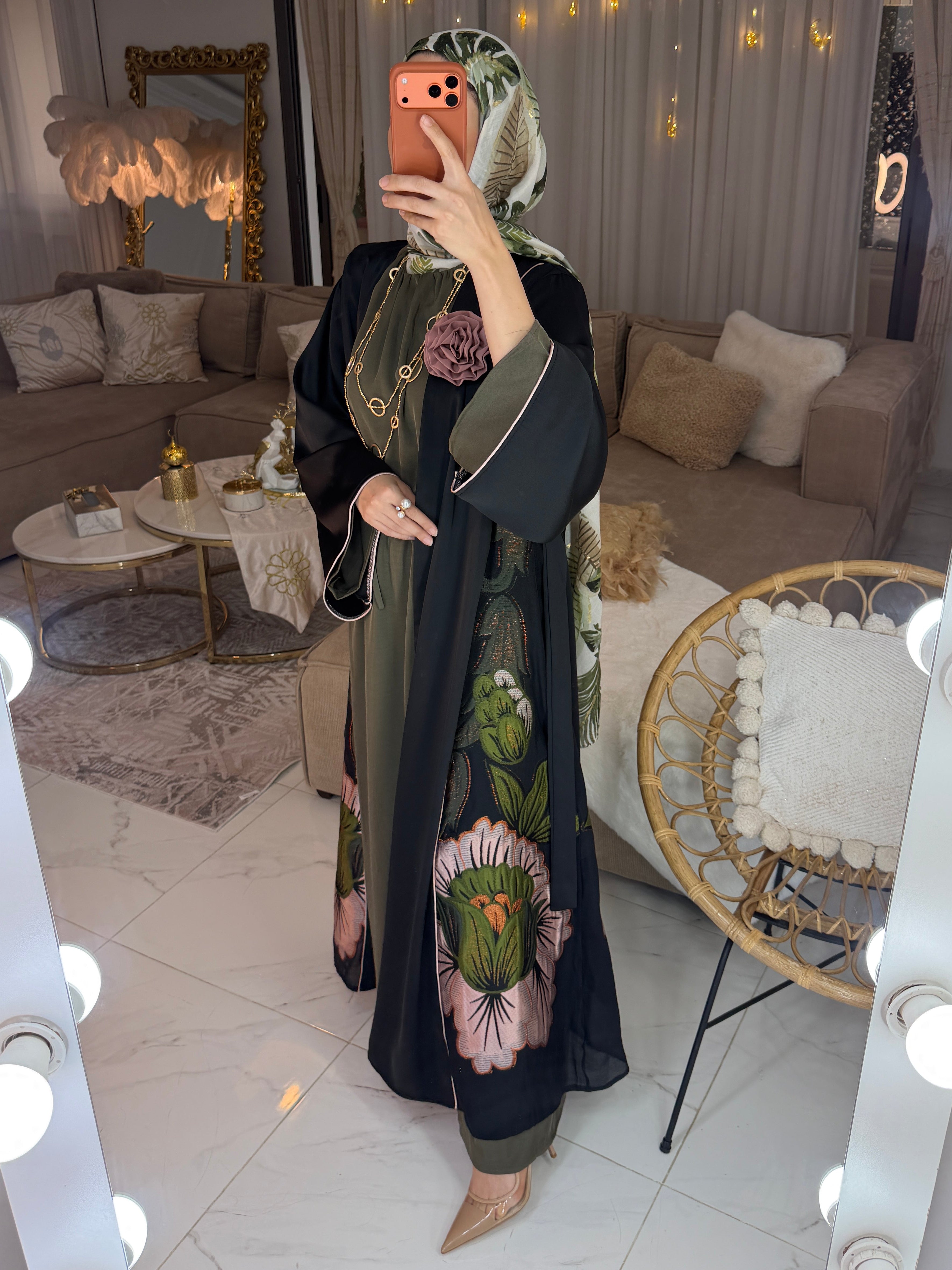 Abaya broderie florale