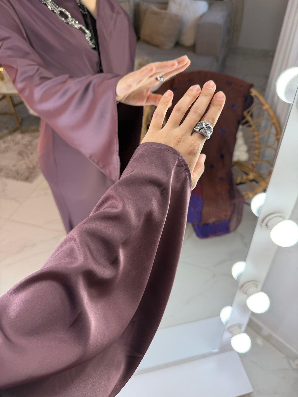 Robe longue devant froncée