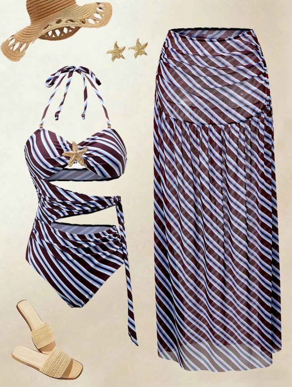 Maillot de bain une pièce avec jupe cache maillot