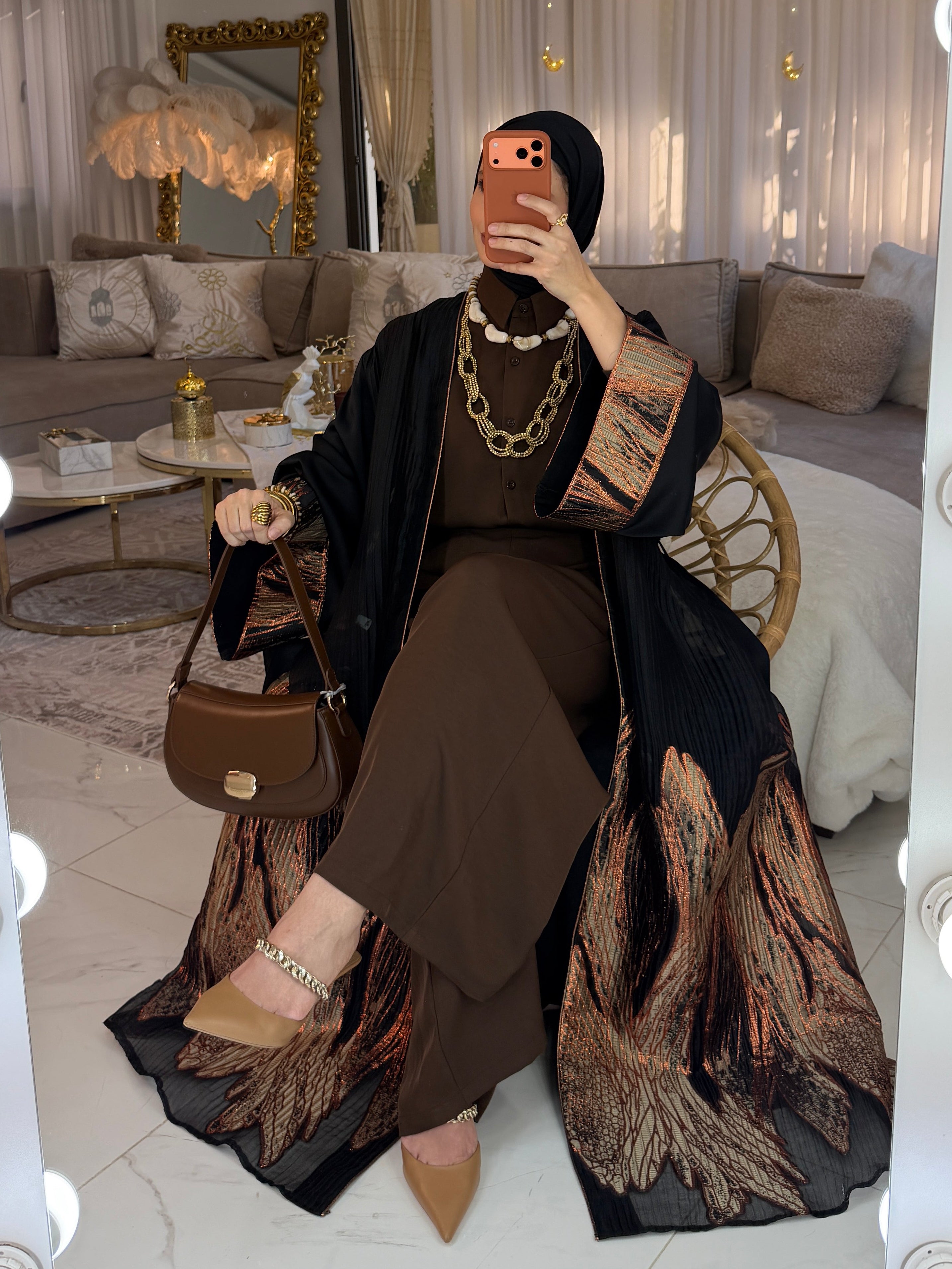 Abaya broderie jacquard