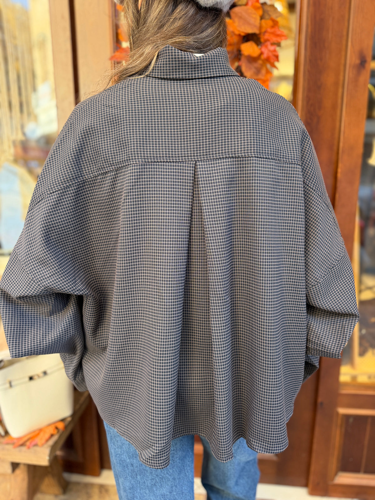 Chemise coupe large à carreaux