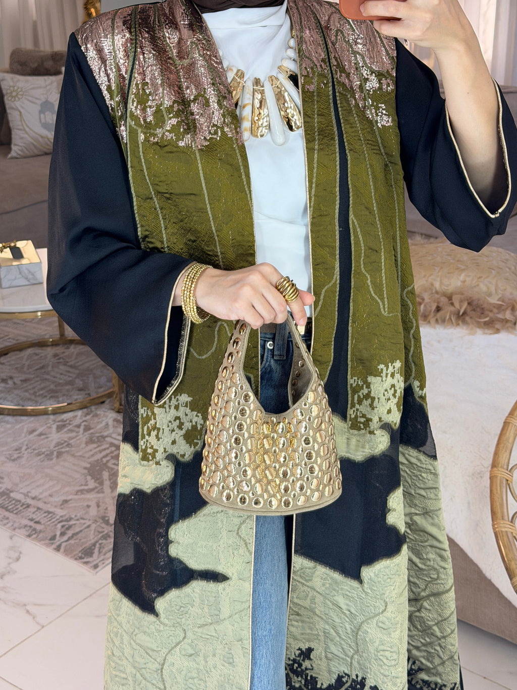 Abaya satin jacquard