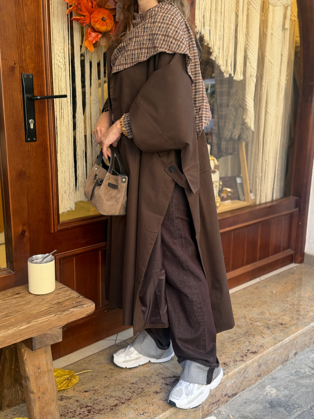 Trench-coat coupe cape long