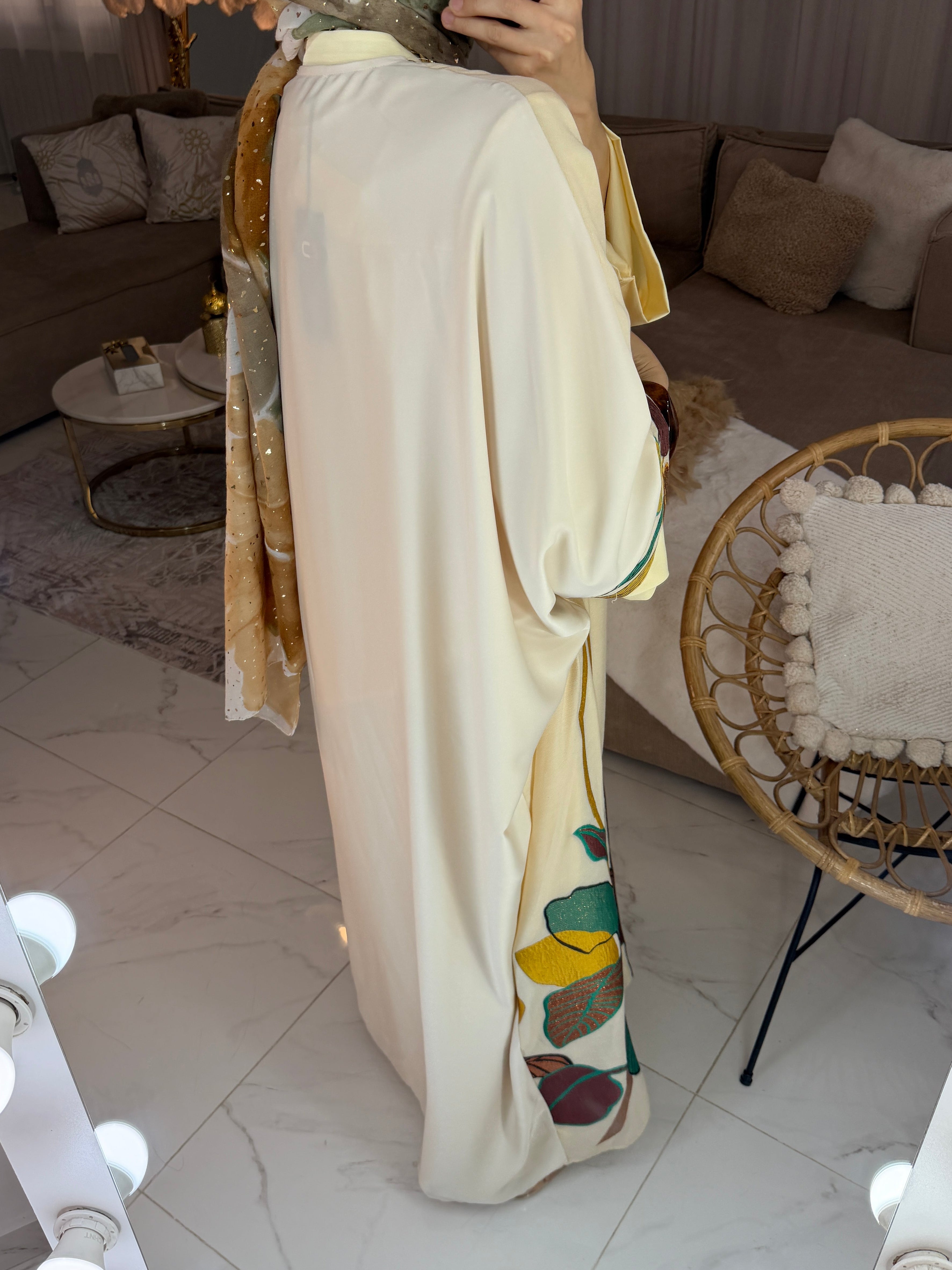 Abaya miel broderie