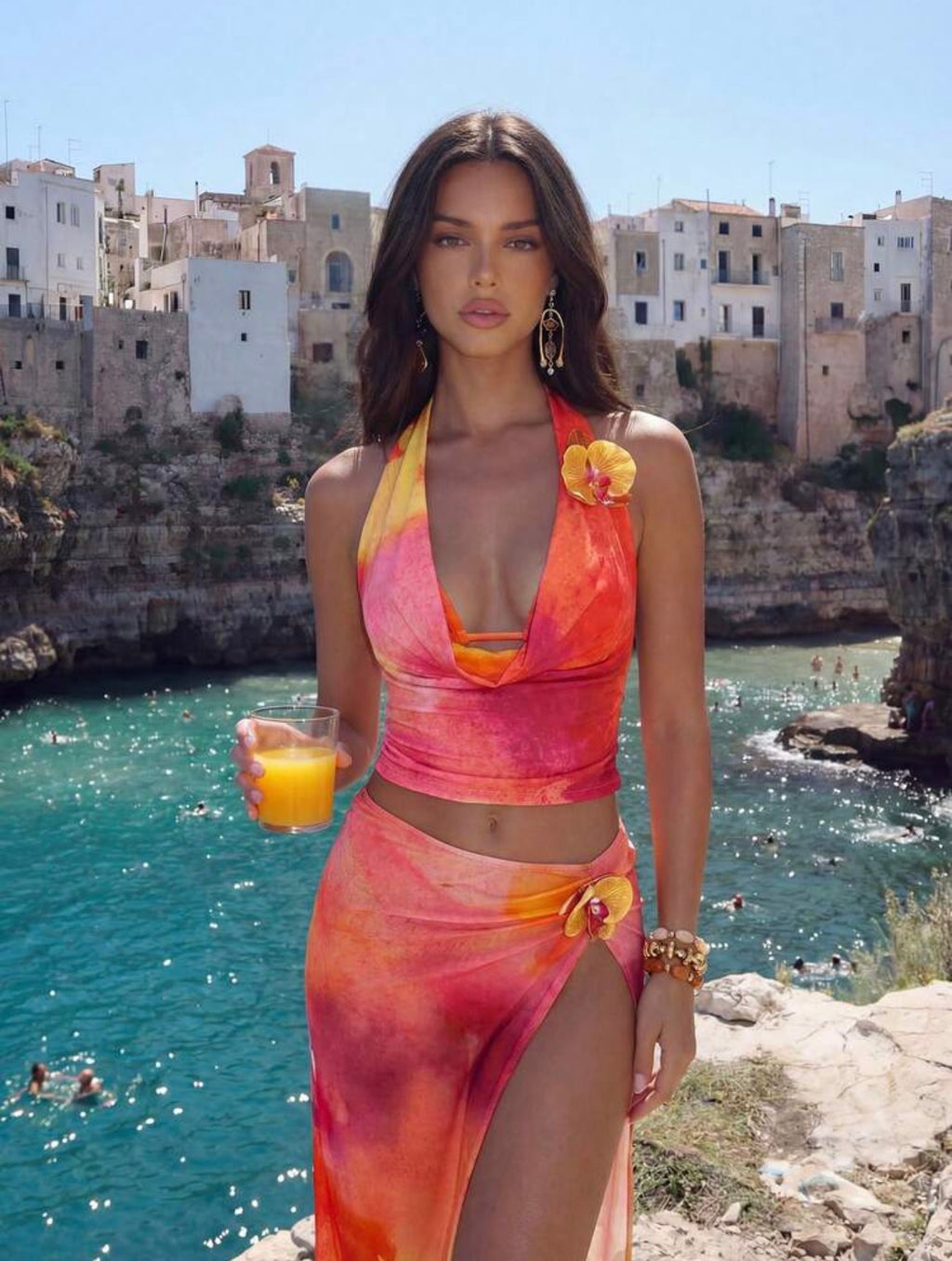 Maillot de bain orchidée 3 pièces