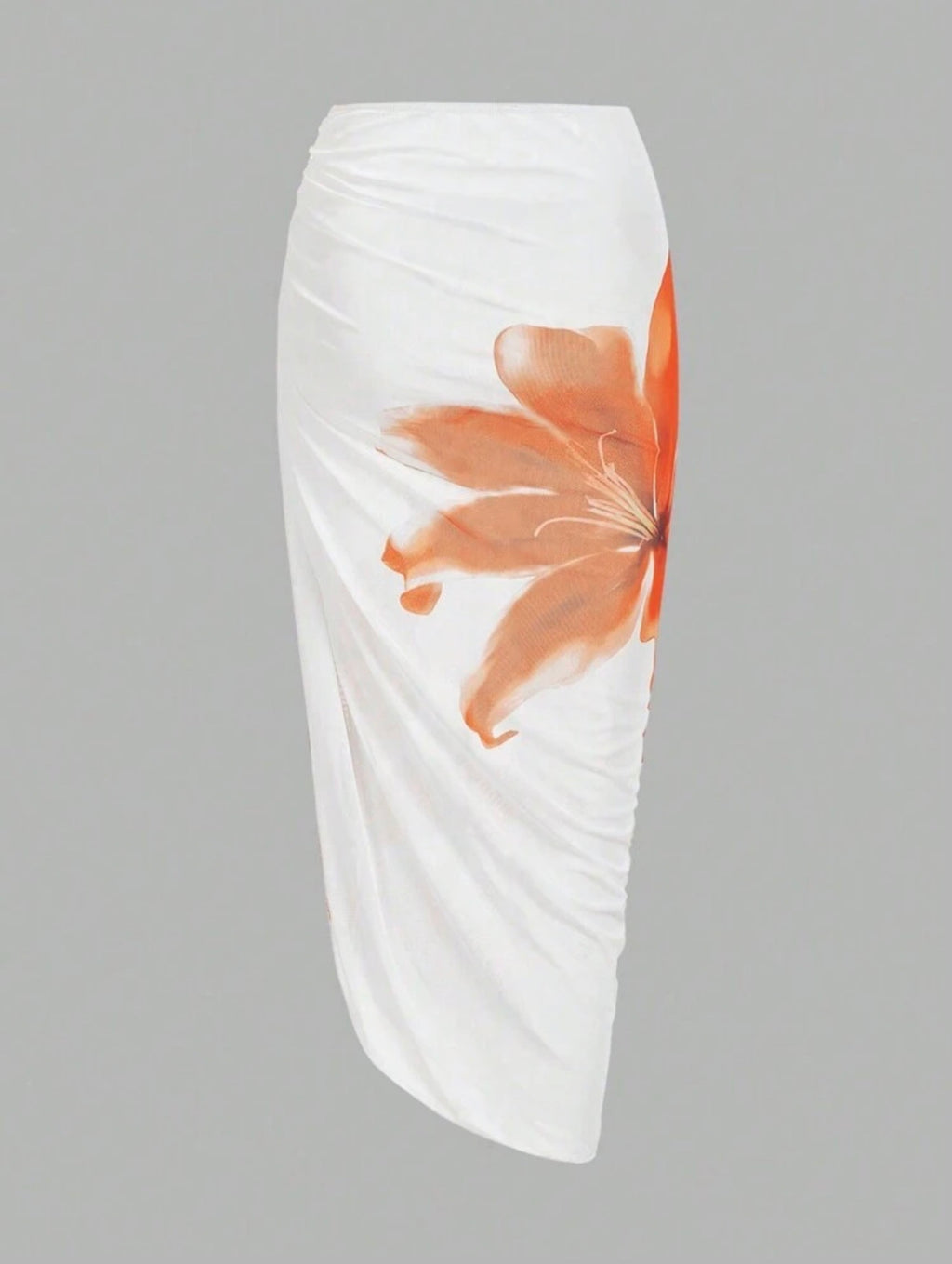 Maillot de Bain 1 Pièce avec Paréo Orchidée Orange
