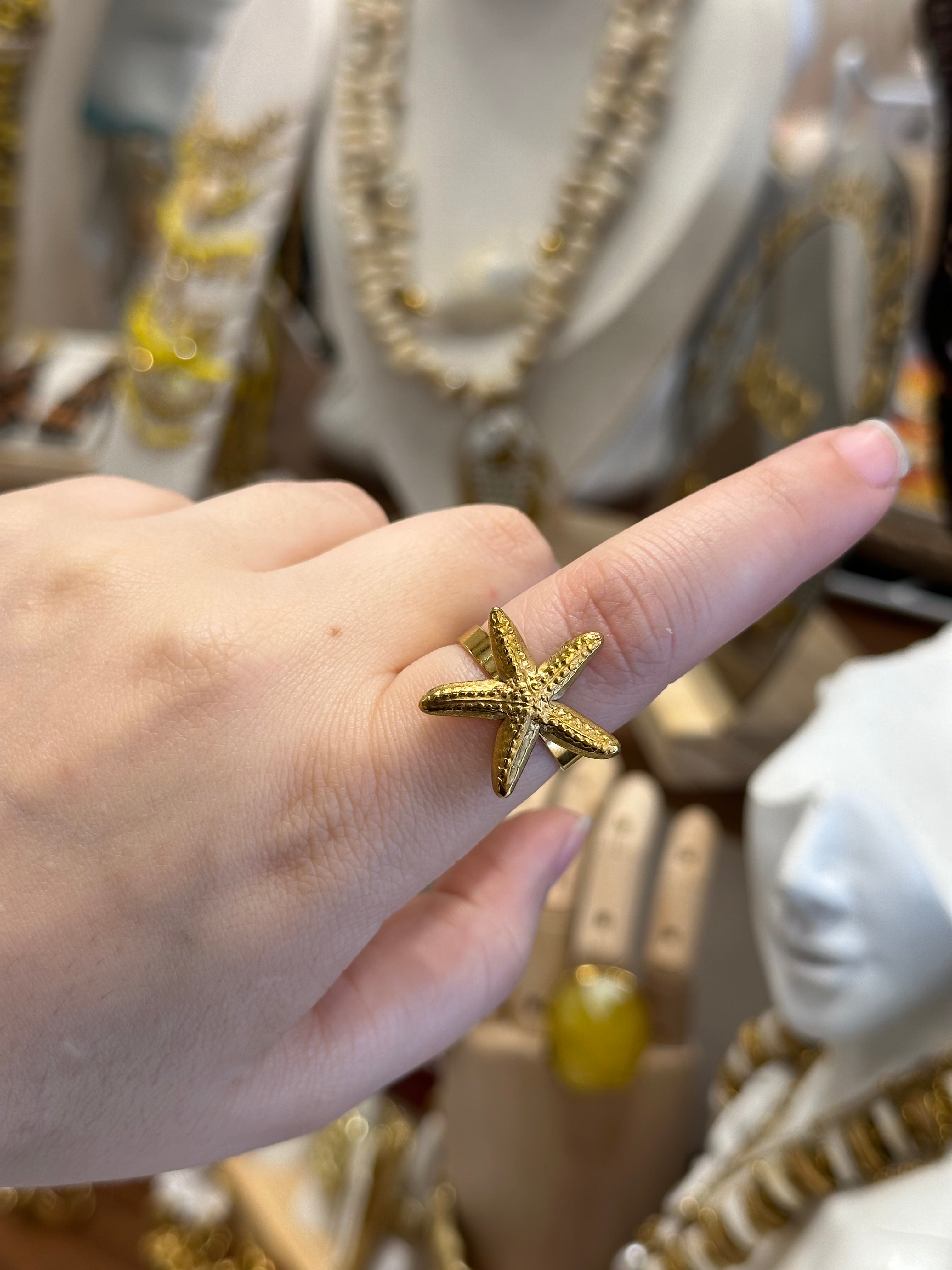 Bague Étoile de Mer Doré