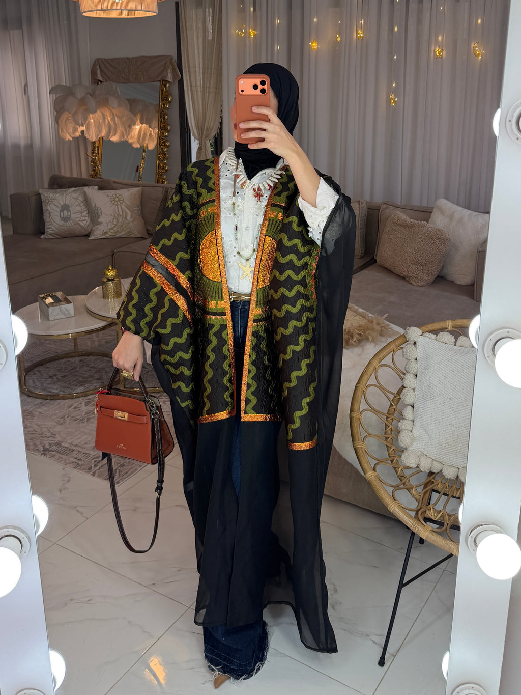 Abaya broderie jacquard