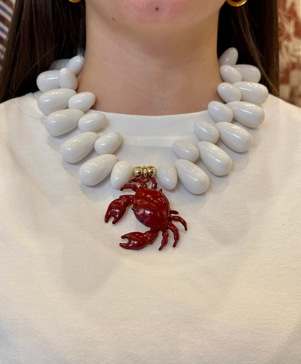 Collier Statement Crabe Rouge