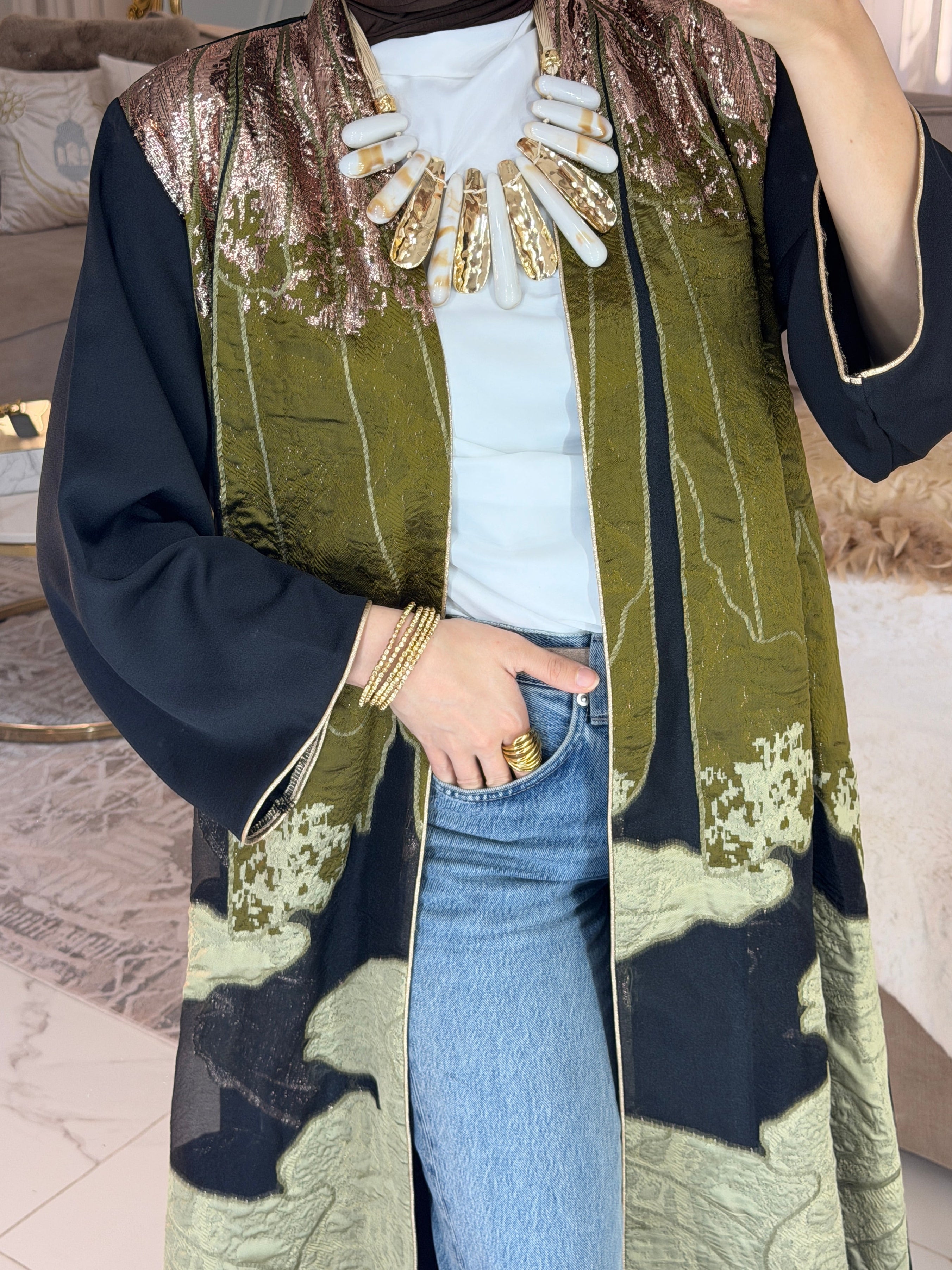 Abaya satin jacquard